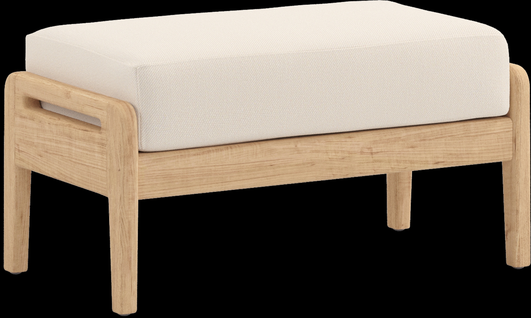 Riva Blonde Outdoor Ottoman with Flax Cushion - Thumbnail - Image 1