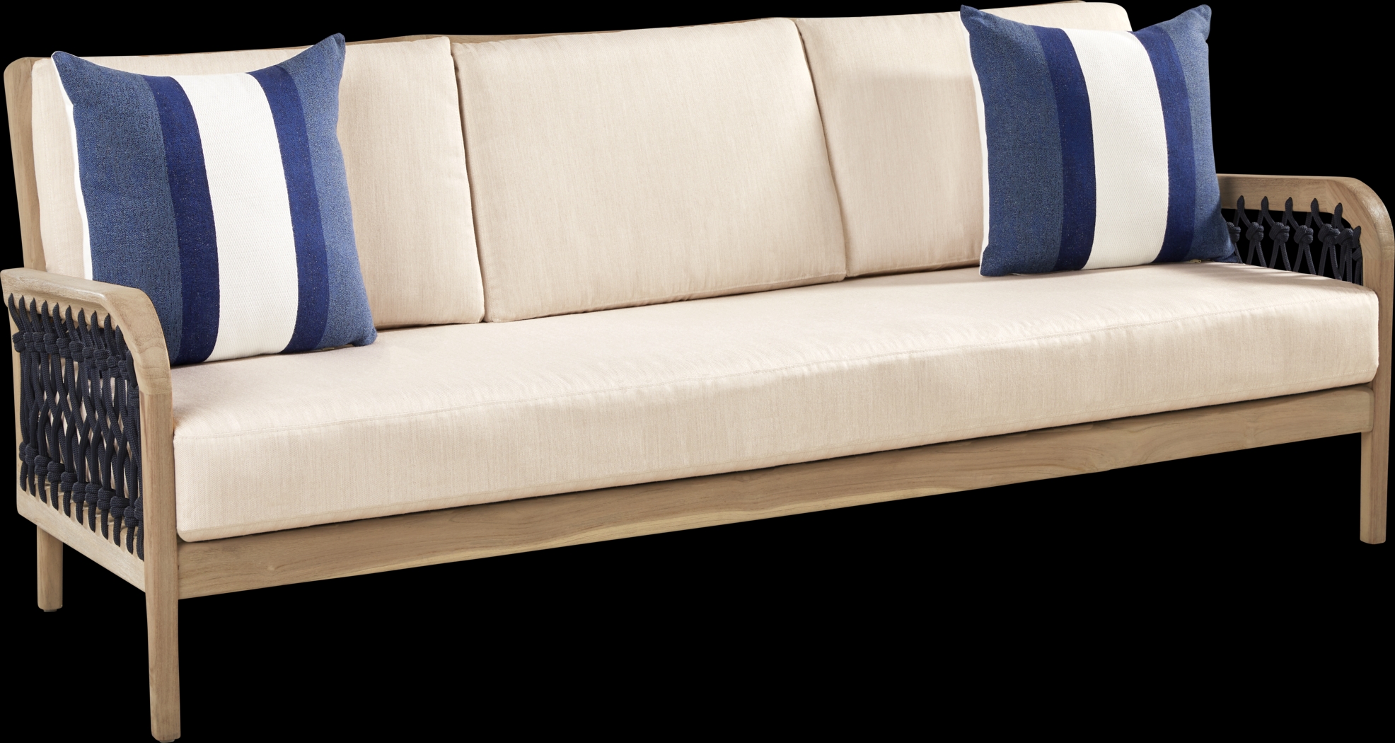 Riva Blonde 5 Pc Outdoor Seating Set with Flax Cushions - Thumbnail - Image 3