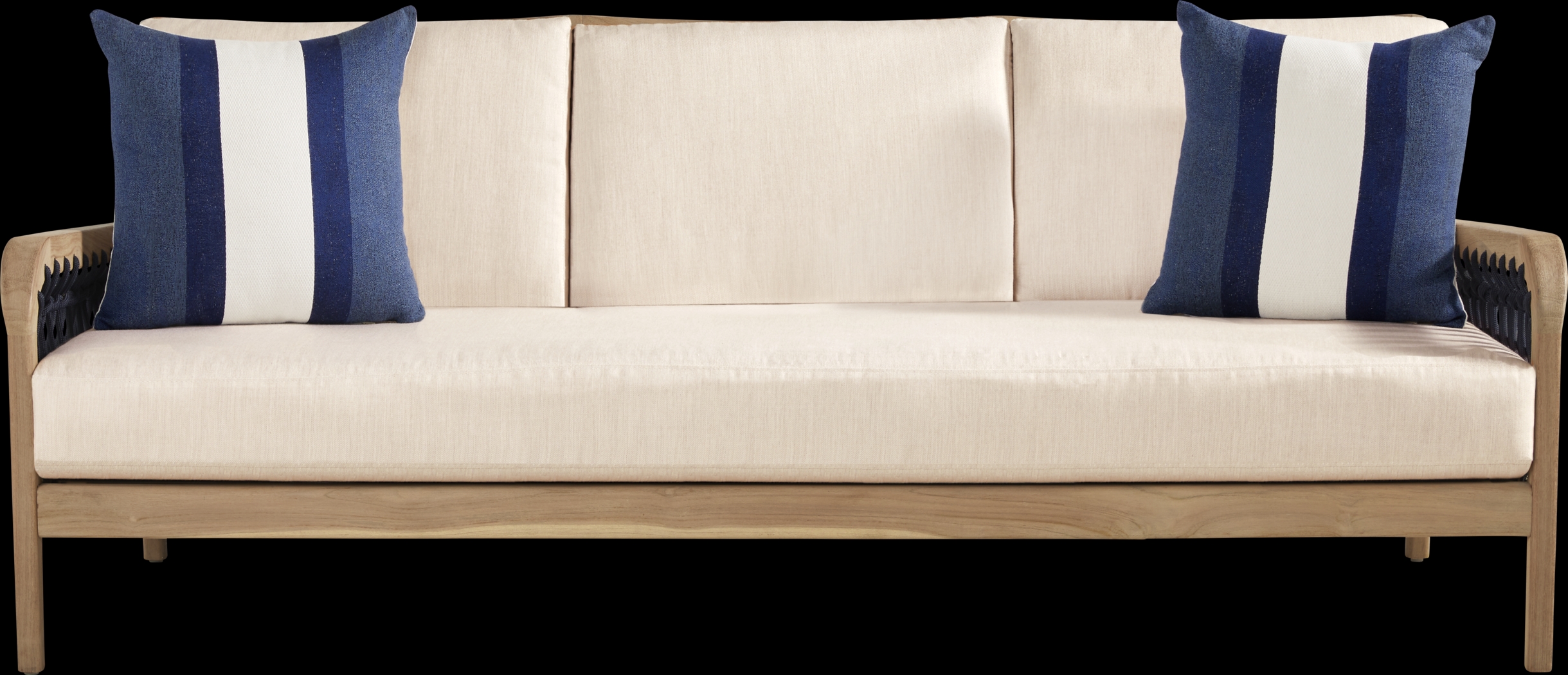 Riva Blonde 5 Pc Outdoor Seating Set with Flax Cushions - Thumbnail - Image 2