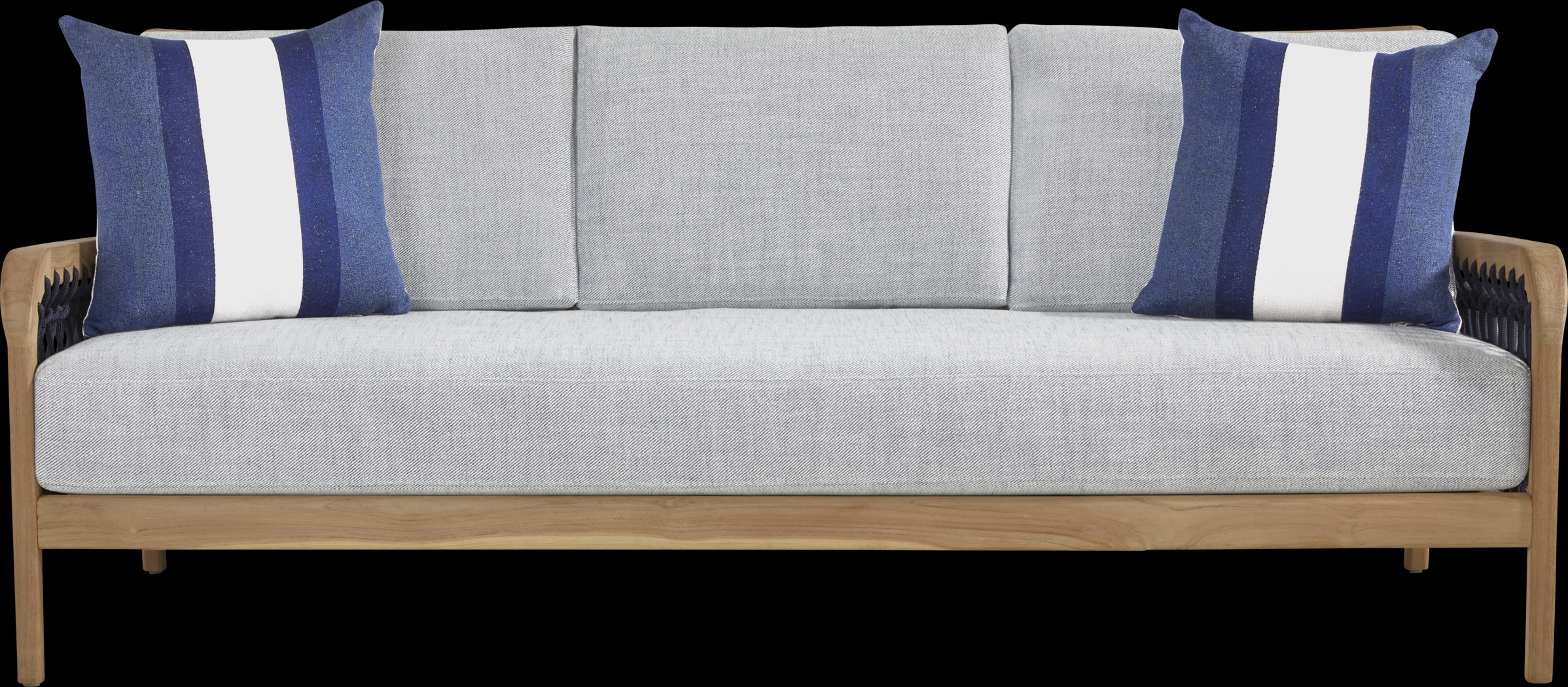 Riva Blonde Outdoor Sofa with Slate Cushions - Thumbnail - Image 1