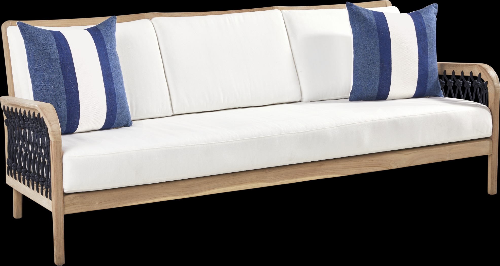 Riva Blonde 5 Pc Outdoor Seating Set with White Cushions - Thumbnail - Image 3