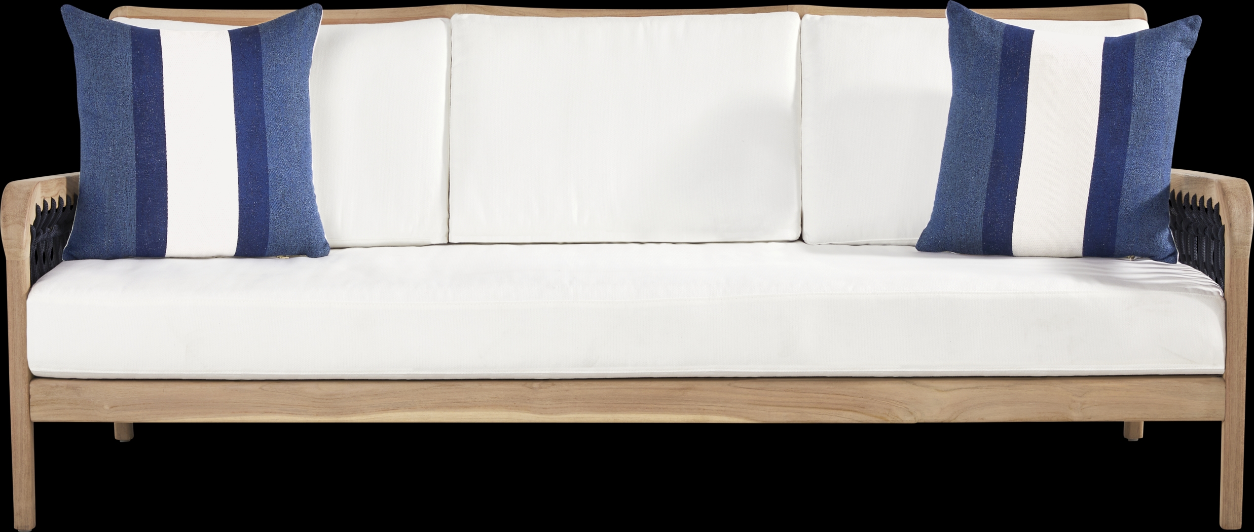 Riva Blonde 5 Pc Outdoor Seating Set with White Cushions - Thumbnail - Image 2