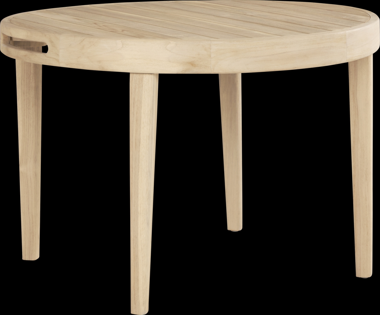 Riva Blonde 5 Pc Round Outdoor Dining Set with Dove Cushions - Thumbnail - Image 2