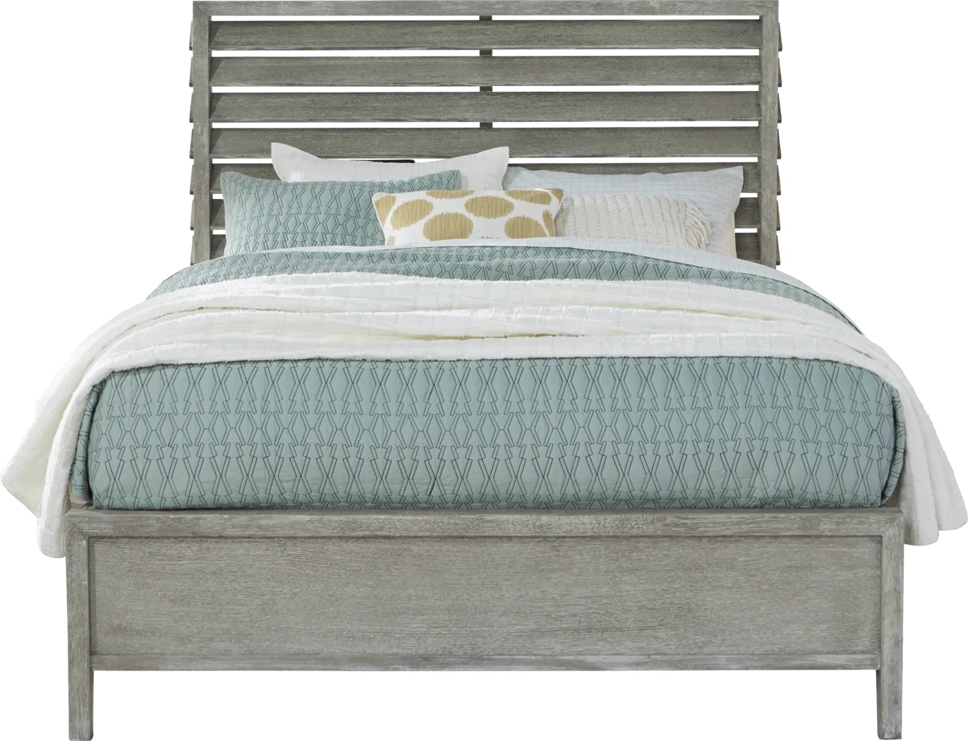 River Falls Light Gray 3 Pc Queen Panel Bed - Thumbnail - Image 1