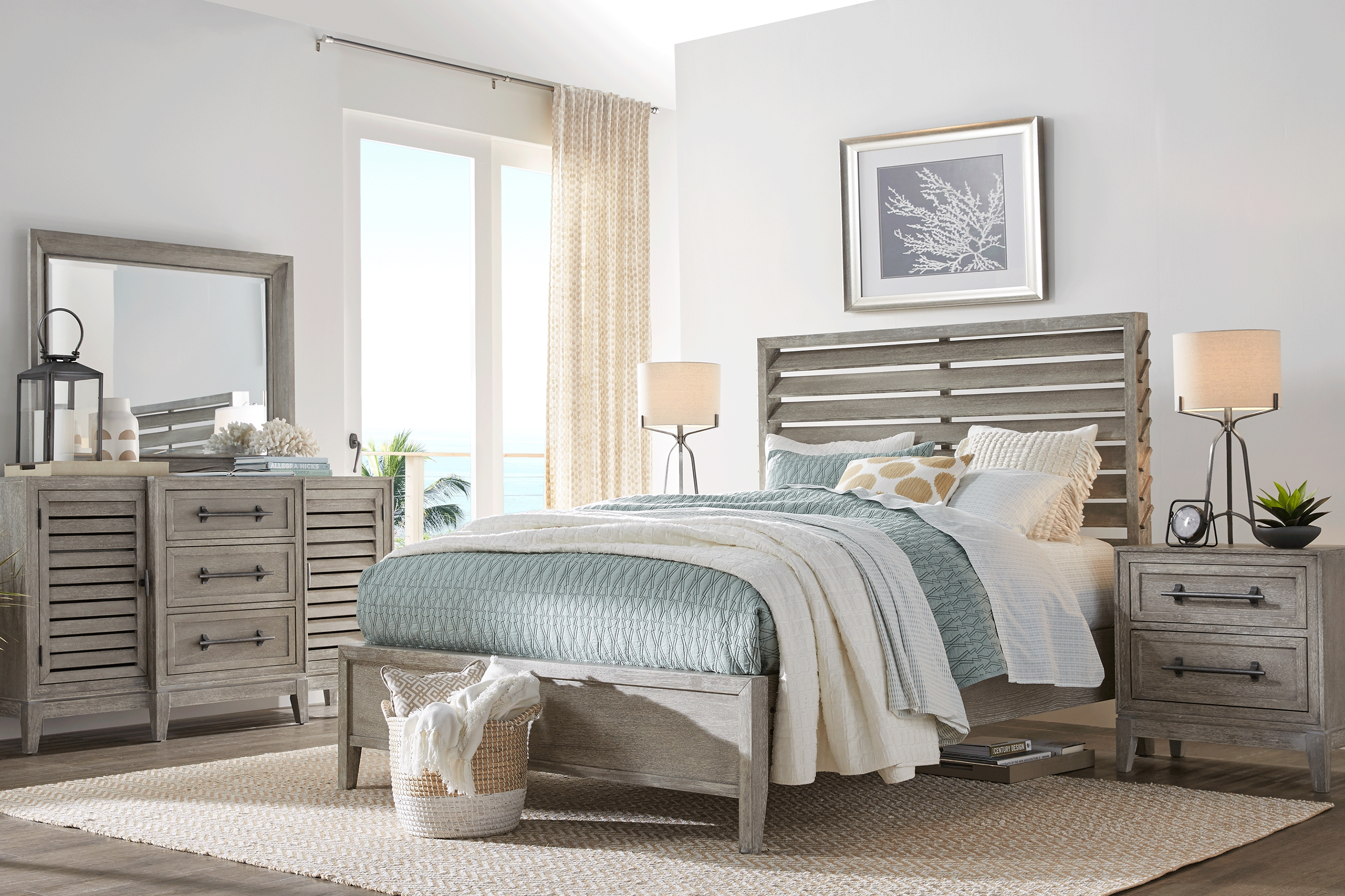 River Falls Light Gray 7 Pc King Panel Bedroom - Thumbnail - Image 1
