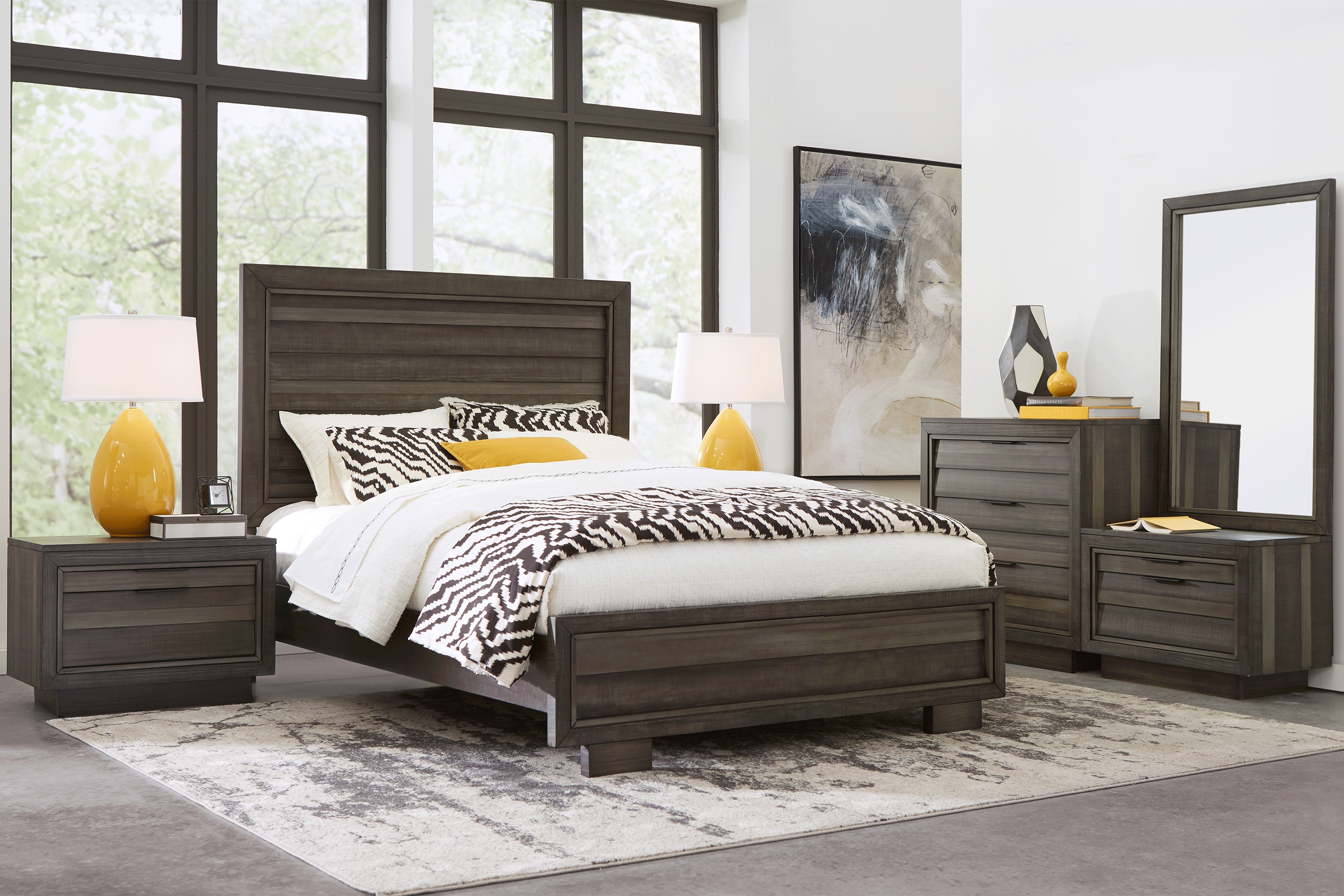 River Street Graphite 6 Pc King Panel Bedroom - Thumbnail - Image 1