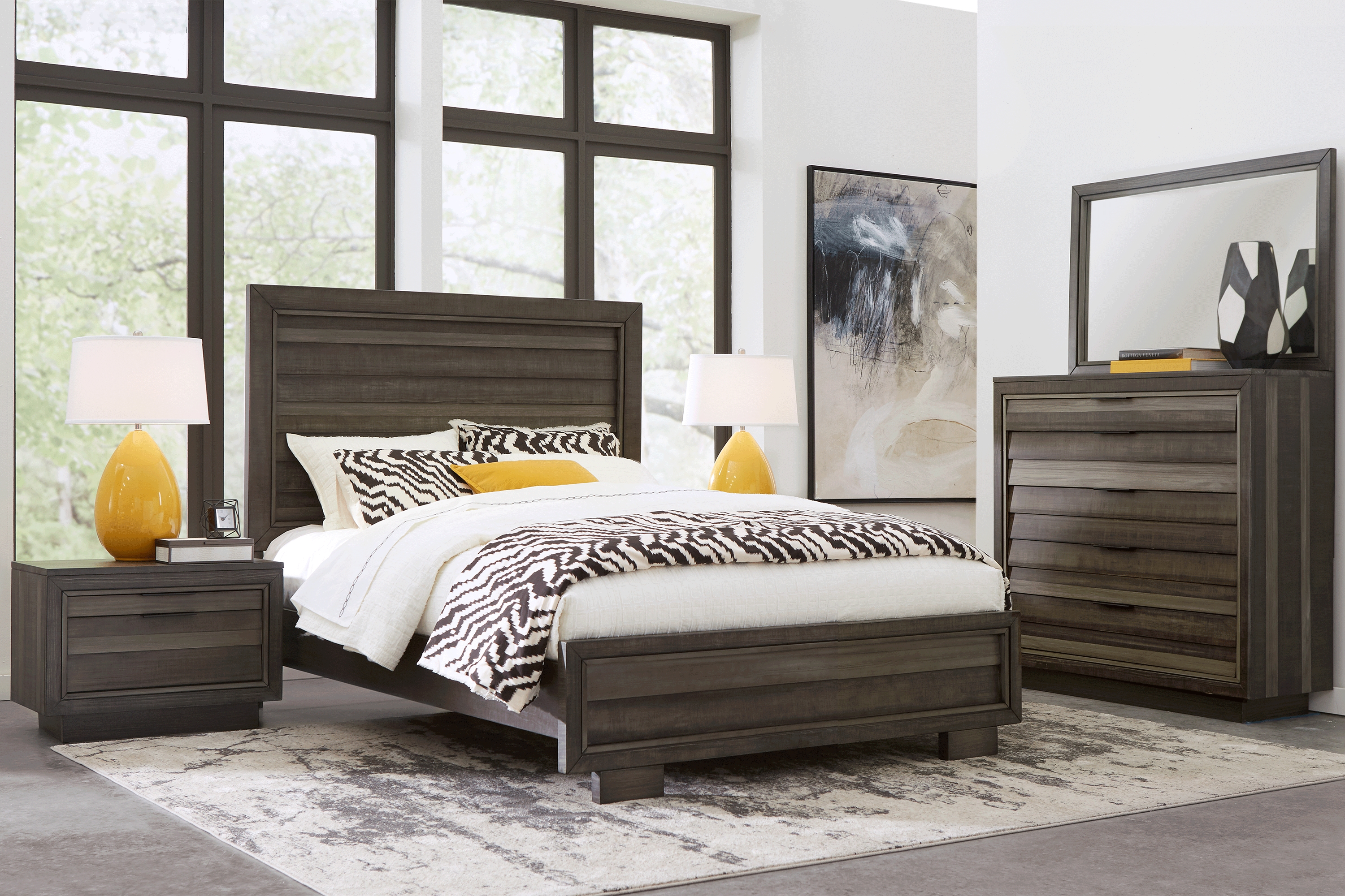 River Street Graphite 7 Pc King Panel Bedroom - Thumbnail - Image 1