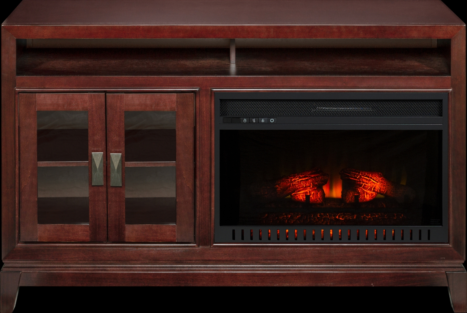 River Terrace Merlot 52 in. Console with Electric Log Fireplace - Thumbnail - Image 1