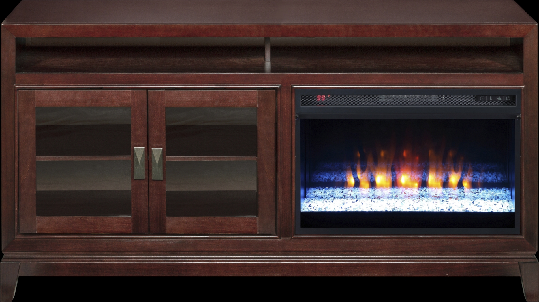 River Terrace Merlot 62 in. Console with Electric Fireplace - Thumbnail - Image 1