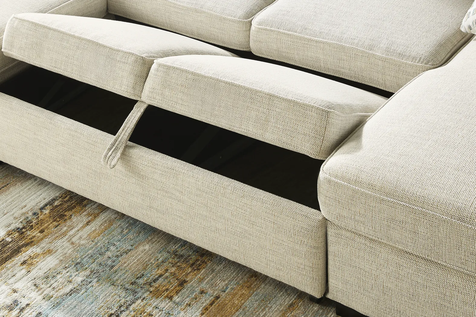 Rivera Cream 2 Pc Sleeper Sectional - Image 6