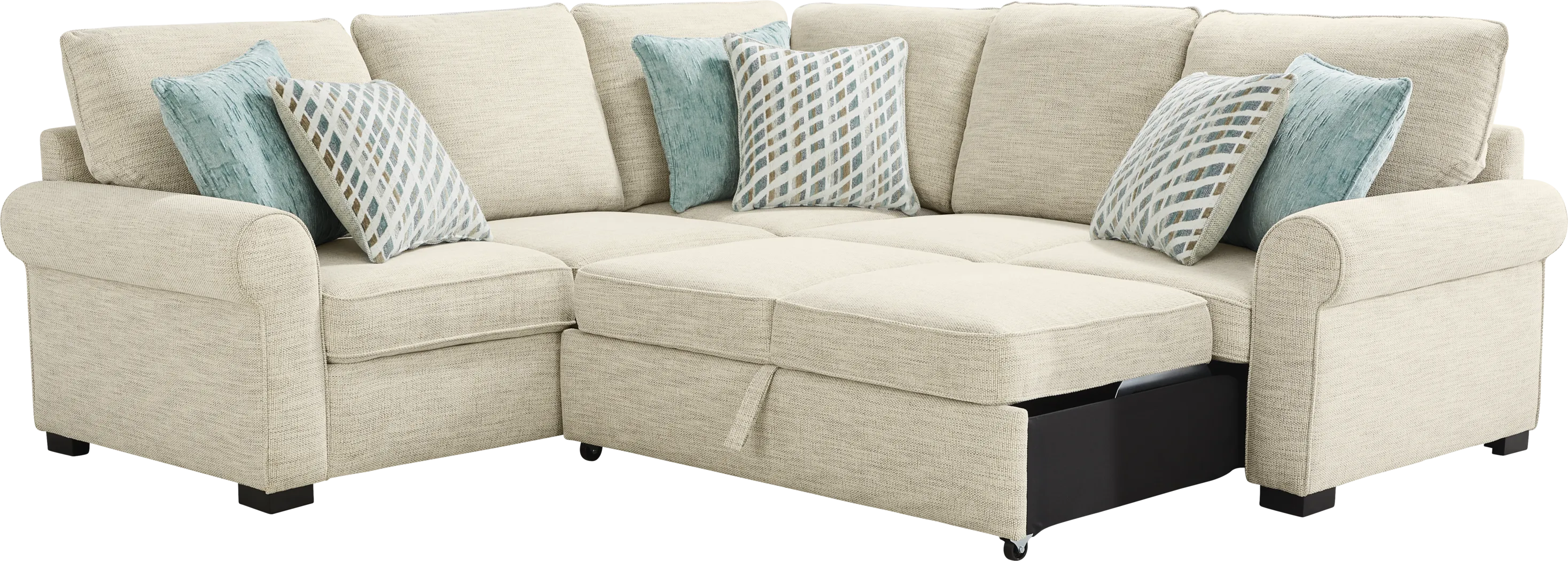Rivera Cream 2 Pc Sleeper Sectional - Thumbnail - Image 4