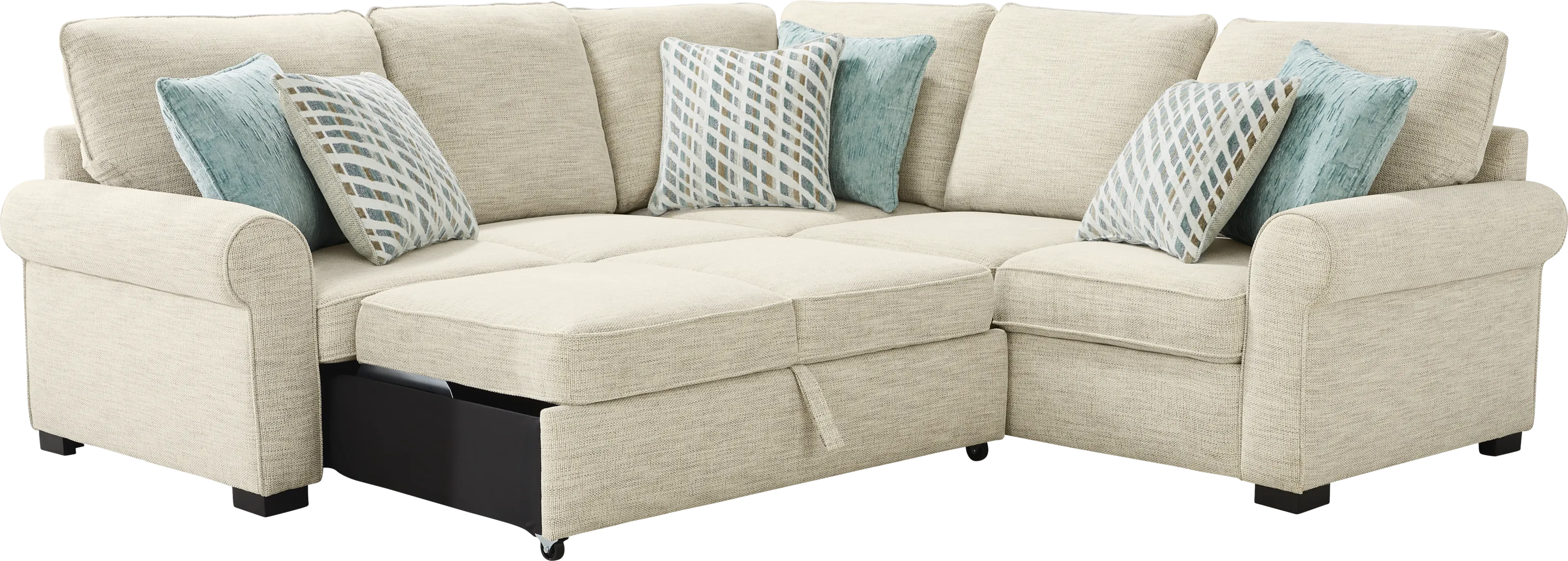 Rivera Cream 2 Pc Sleeper Sectional - Thumbnail - Image 4