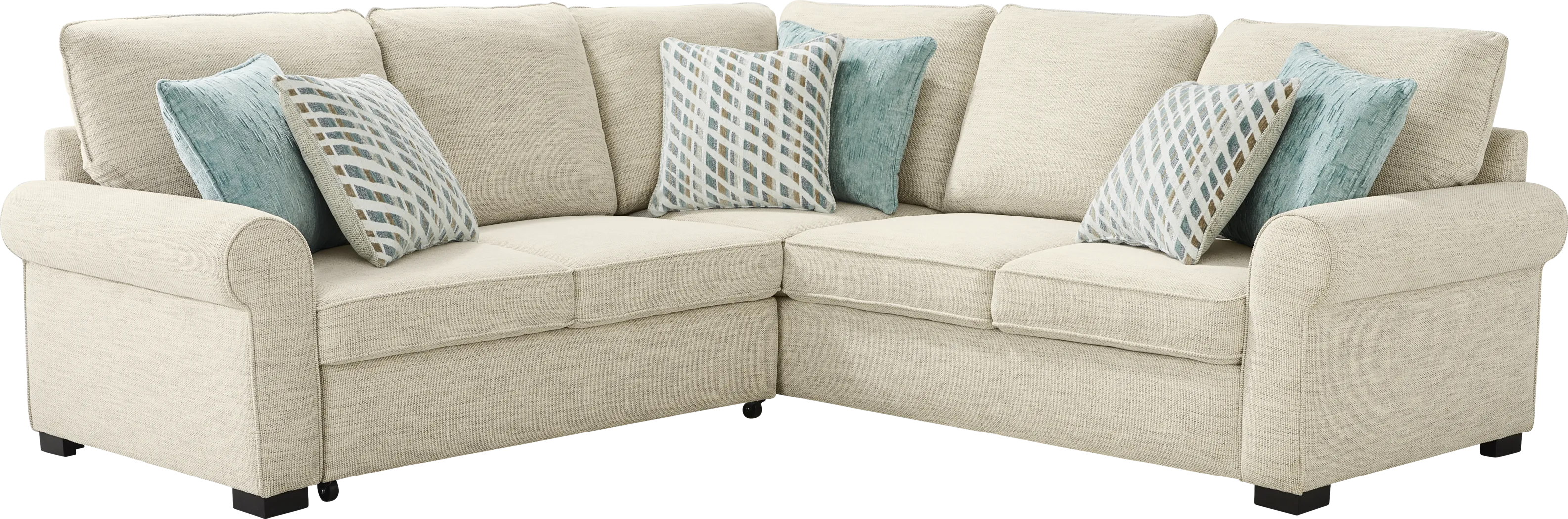 Rivera Cream 2 Pc Sleeper Sectional - Thumbnail - Image 1