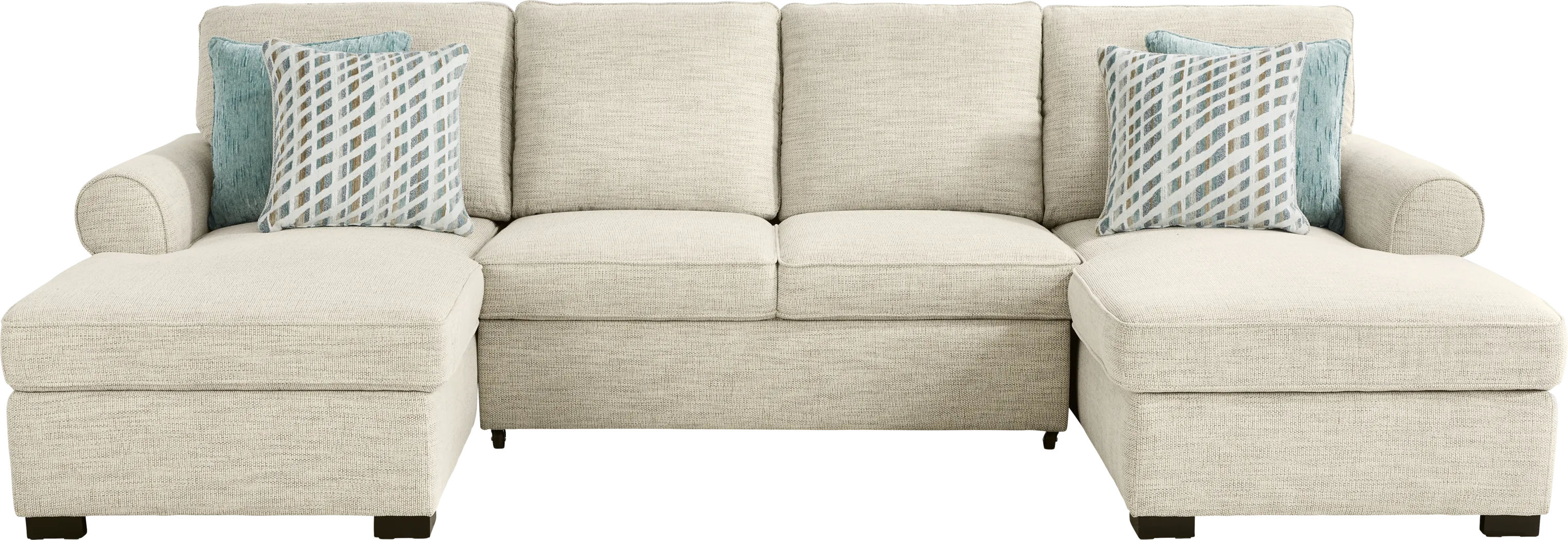 Rivera Cream 3 Pc Sleeper Sectional - Thumbnail - Image 1