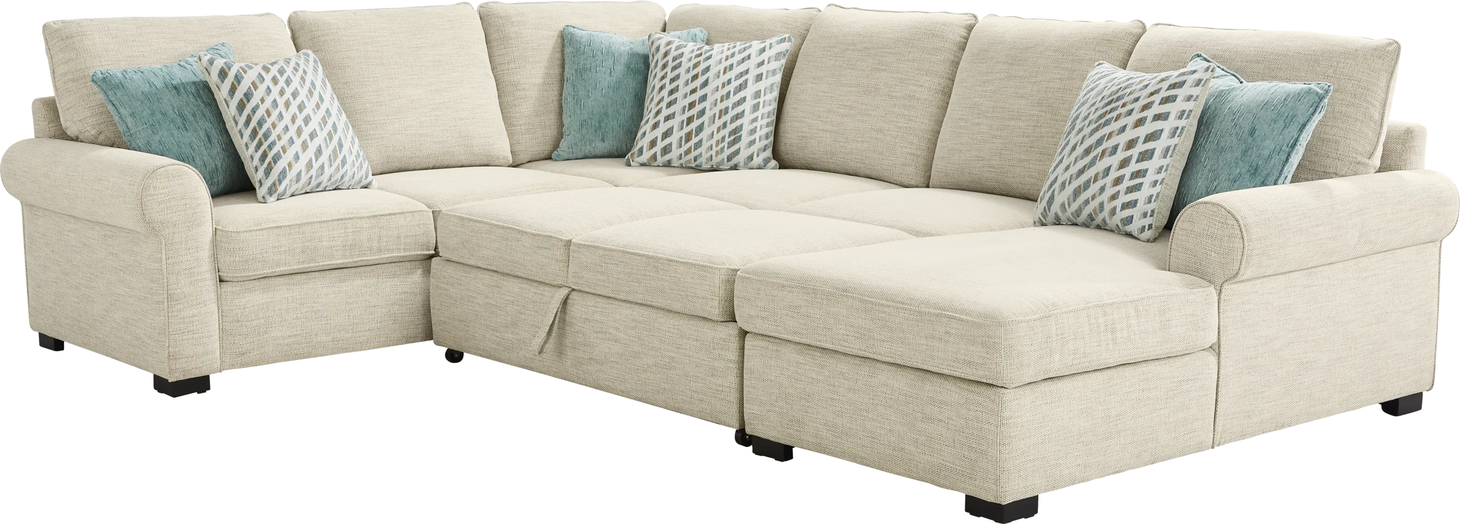 Rivera Cream 3 Pc Sleeper Sectional - Thumbnail - Image 4