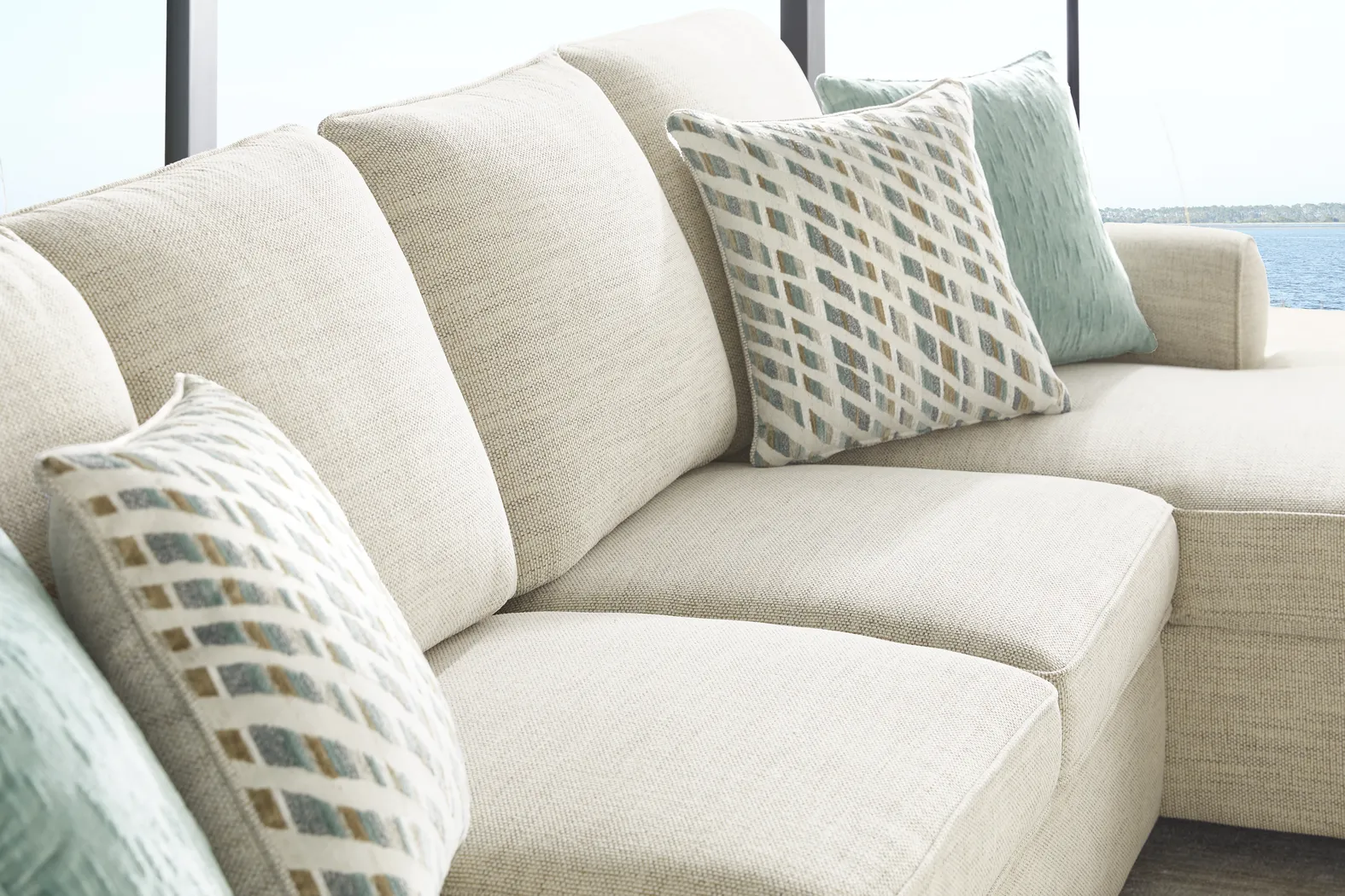 Rivera Cream 3 Pc Sleeper Sectional - Image 8