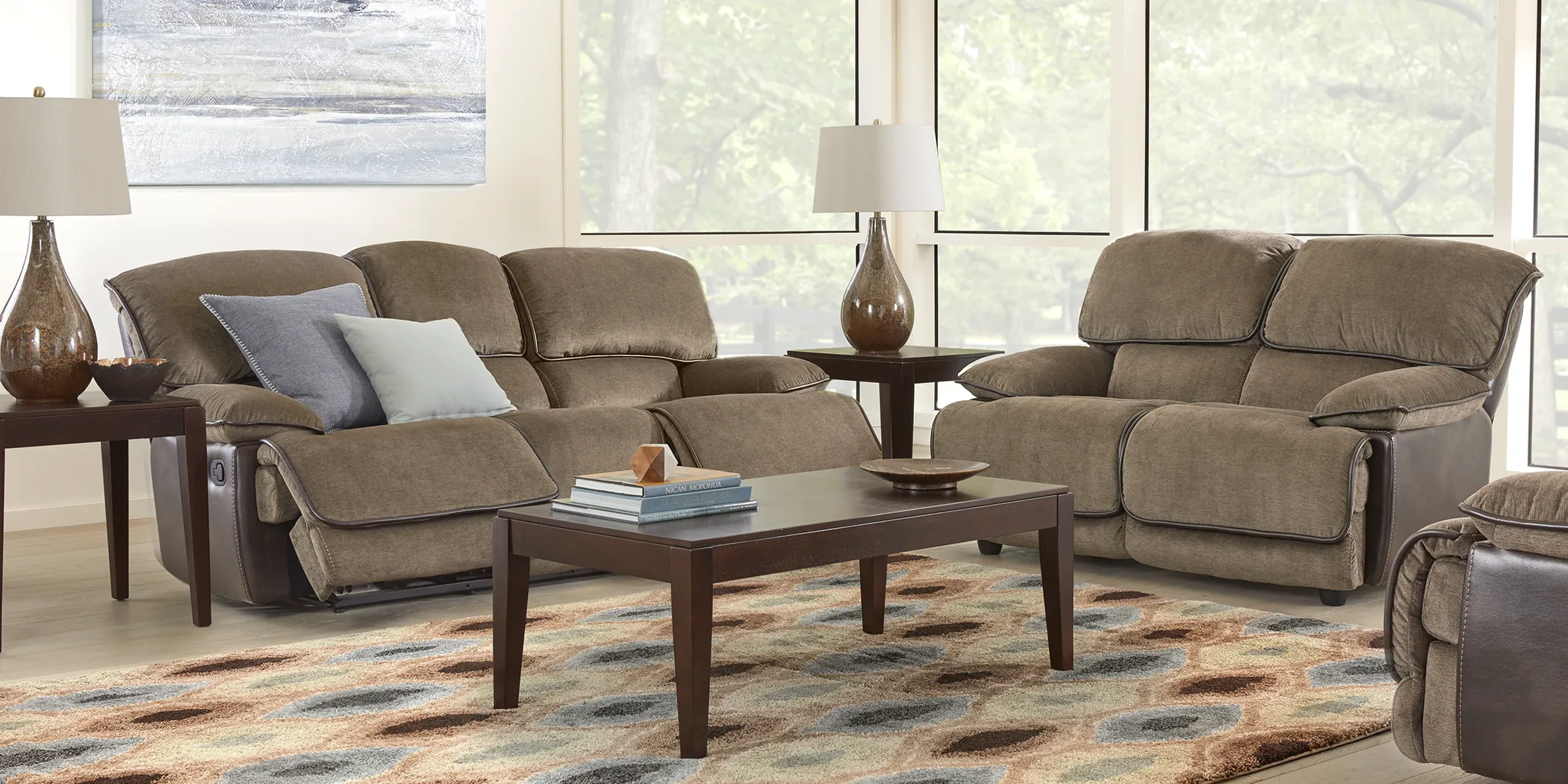 Riverbrook Coffee 2 Pc Living Room with Reclining Sofa - Thumbnail - Image 1