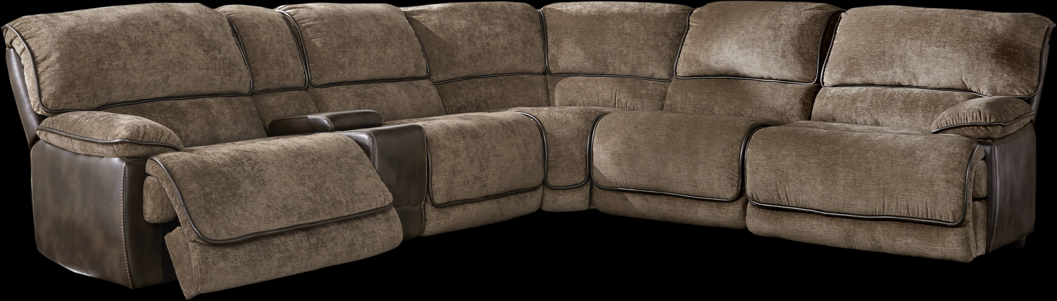 Riverbrook Coffee 6 Pc Power Reclining Sectional - Thumbnail - Image 1