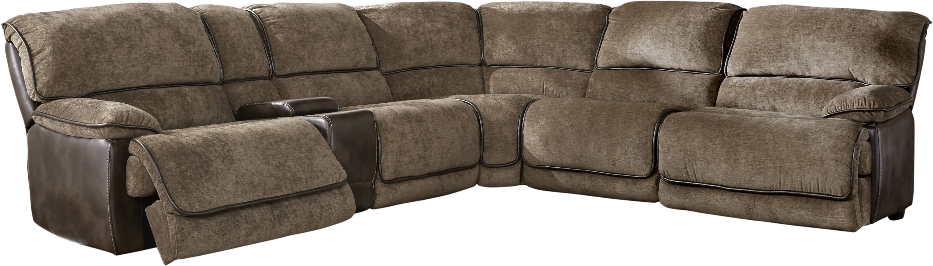 Riverbrook Coffee 6 Pc Reclining Sectional - Thumbnail - Image 1