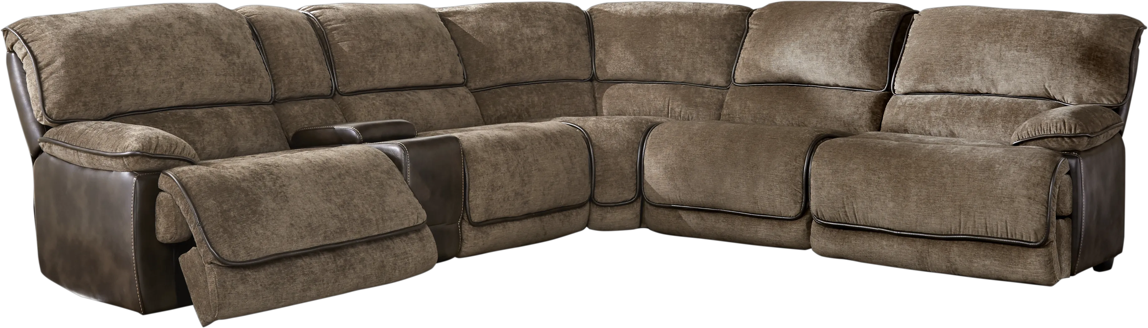 Riverbrook Coffee 6 Pc Reclining Sectional - Thumbnail - Image 1