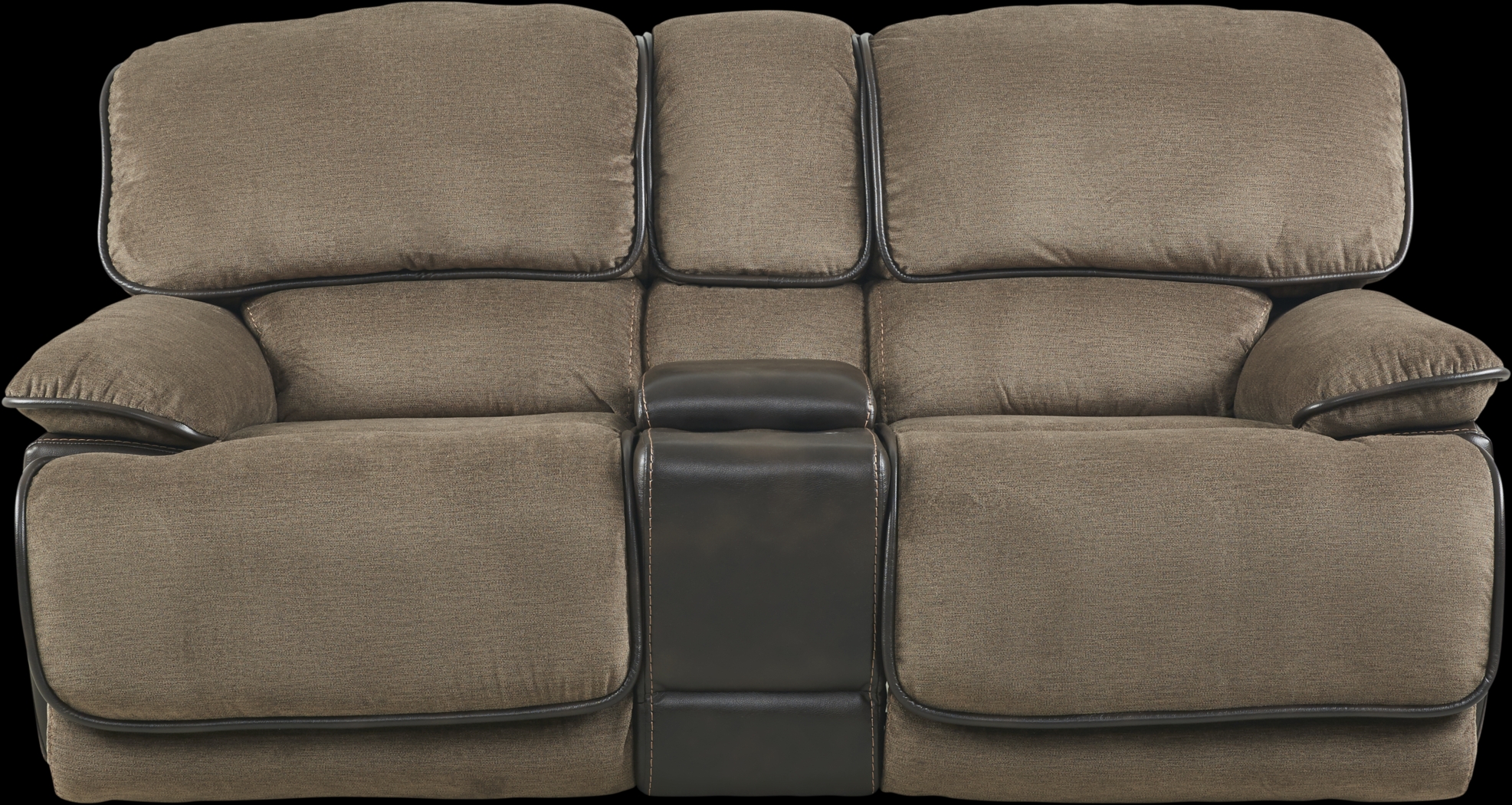 Riverbrook Coffee Reclining Glider Console Loveseat - Thumbnail - Image 1