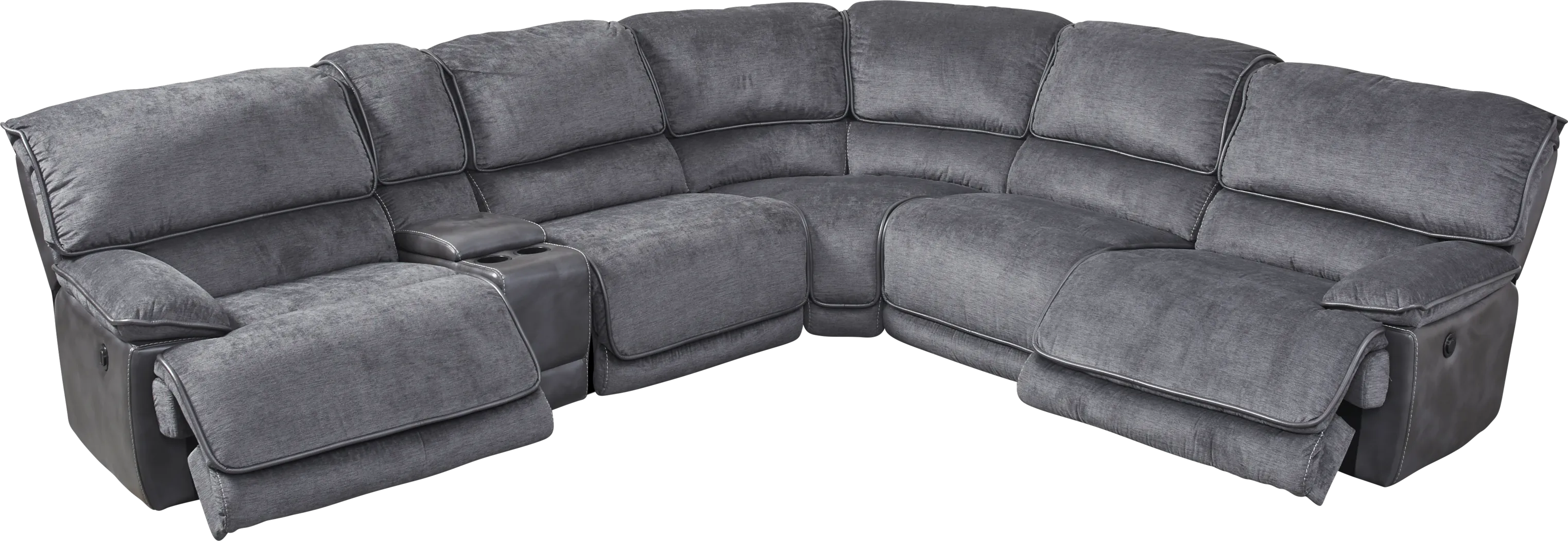 Riverbrook Gray 6 Pc Reclining Sectional - Thumbnail - Image 3