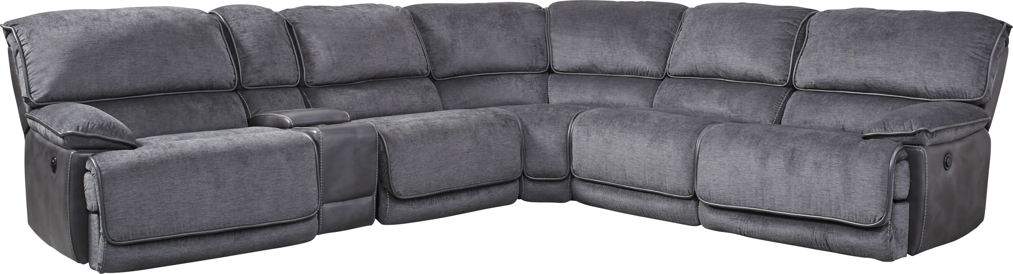 Riverbrook Gray 6 Pc Reclining Sectional - Thumbnail - Image 1
