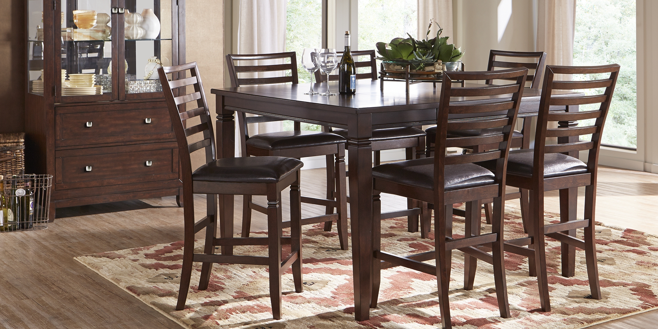 Riverdale Cherry Ladder Back Counter Height Stool - Thumbnail - Image 3