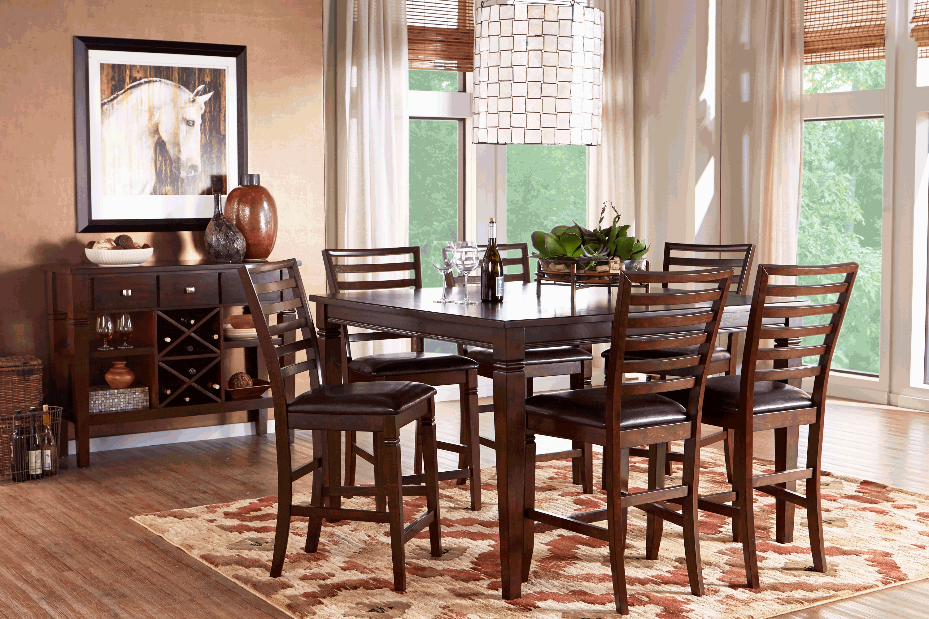 Riverdale Cherry Ladder Back Counter Height Stool - Thumbnail - Image 2