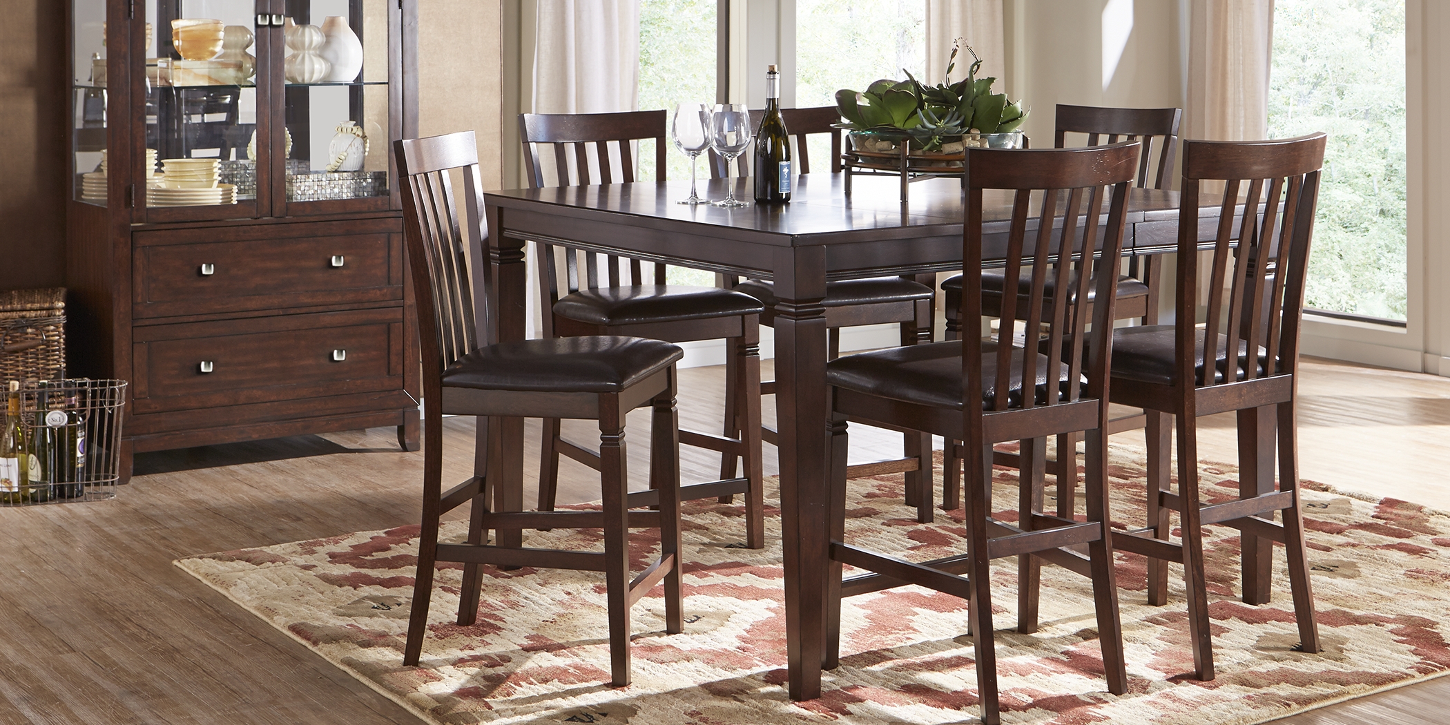 Riverdale Cherry Slat Back Counter Height Stool - Thumbnail - Image 3