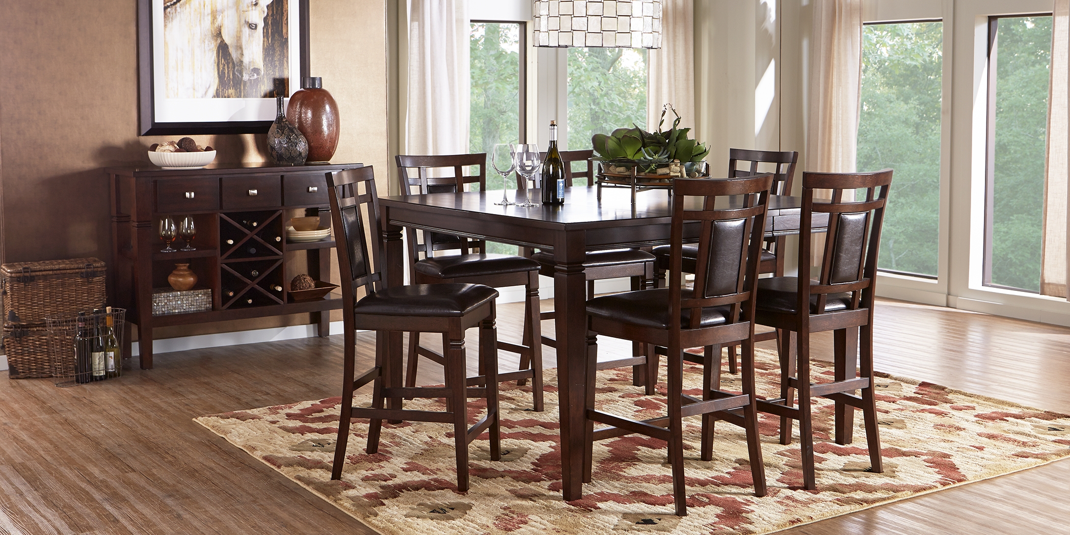 Riverdale Cherry Upholstered Back Counter Height Stool - Thumbnail - Image 3