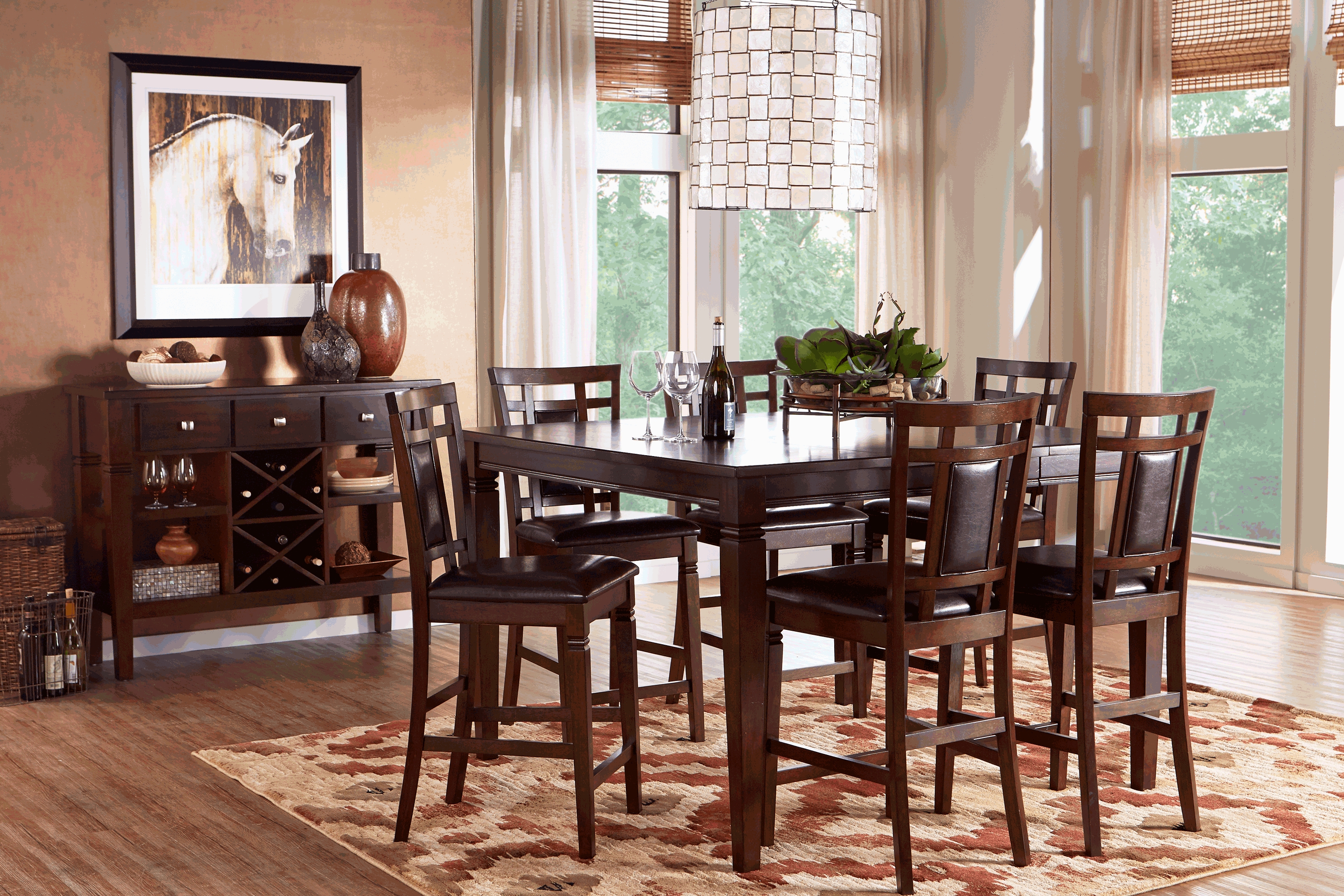 Riverdale Cherry Upholstered Back Counter Height Stool - Thumbnail - Image 2