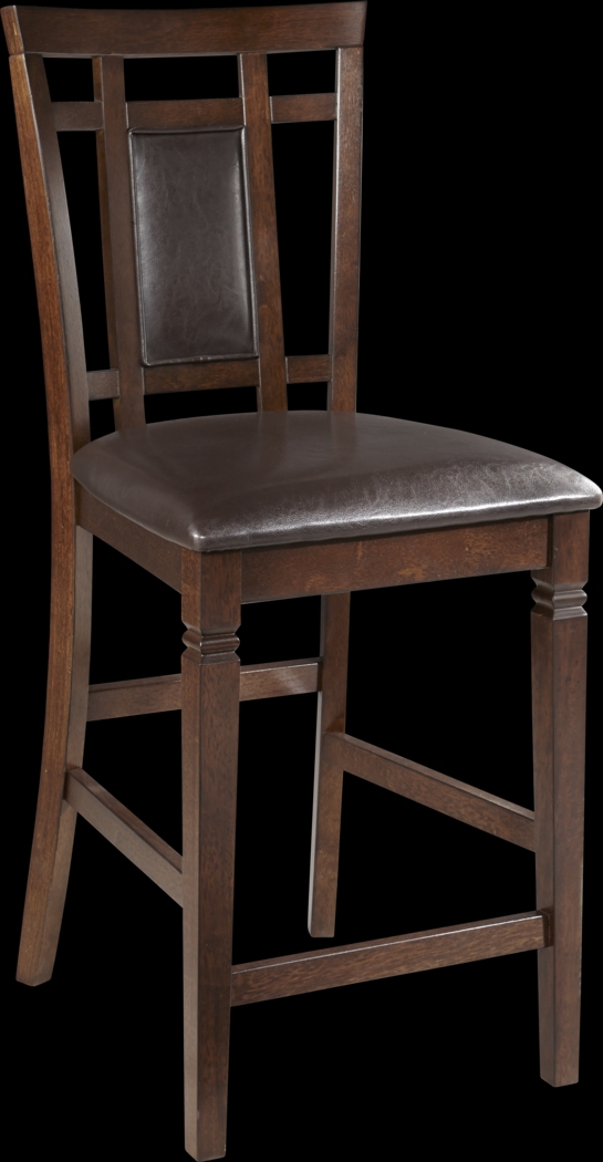 Riverdale Cherry Upholstered Back Counter Height Stool - Thumbnail - Image 1