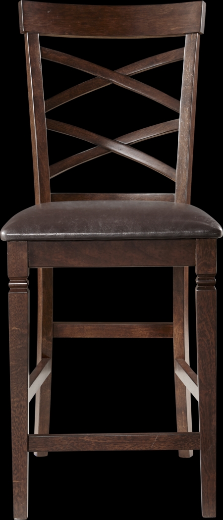 Riverdale Cherry 5 Pc Square Counter Height Dining Room with X-Back Stools - Thumbnail - Image 5