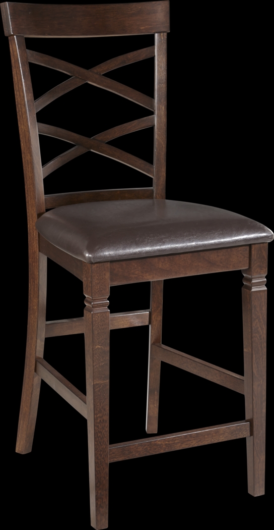 Riverdale Cherry 5 Pc Square Counter Height Dining Room with X-Back Stools - Thumbnail - Image 4