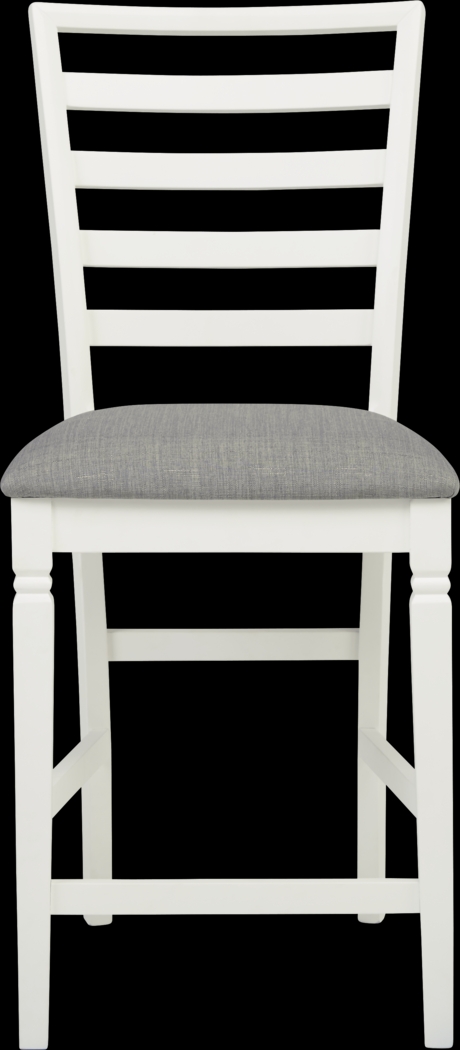 Riverdale White 5 Pc Square Counter Height Dining Room with Ladder Back Stools - Thumbnail - Image 6