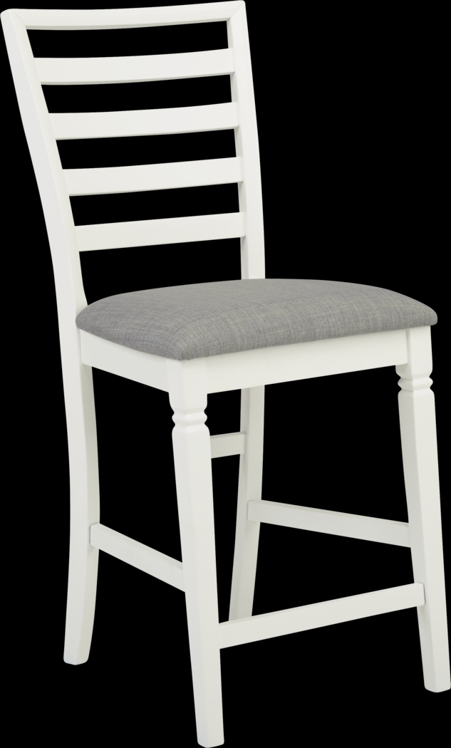 Riverdale White 5 Pc Square Counter Height Dining Room with Ladder Back Stools - Thumbnail - Image 5