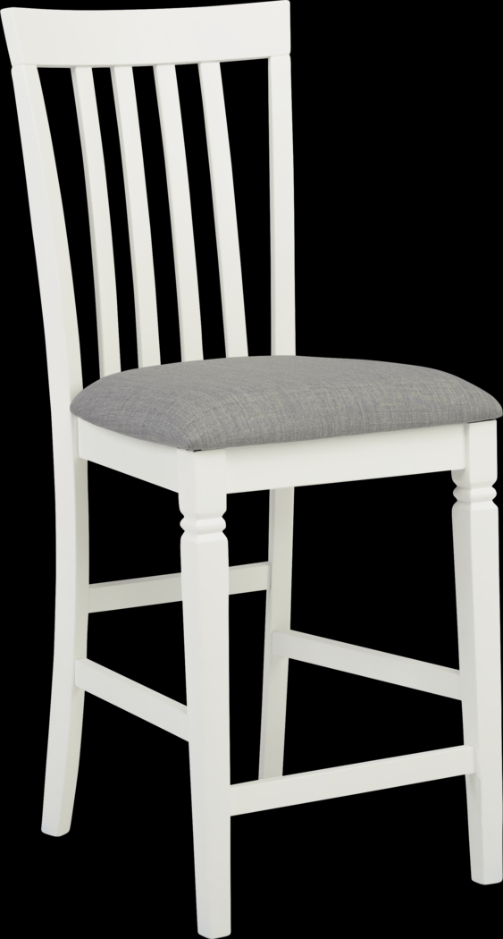 Riverdale White Slat Back Counter Height Stool - Thumbnail - Image 1