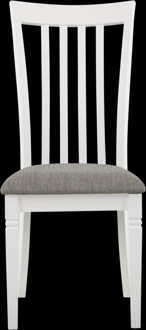 Riverdale White 5 Pc Round Dining Room with Slat Back Chairs - Thumbnail - Image 6