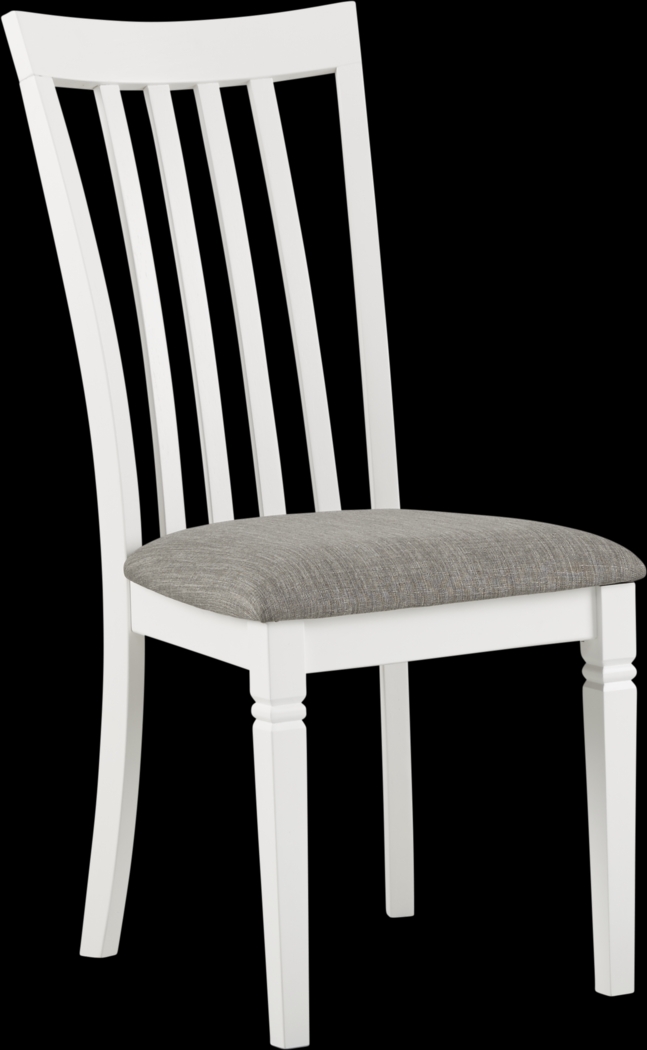 Riverdale White 5 Pc Round Dining Room with Slat Back Chairs - Thumbnail - Image 5