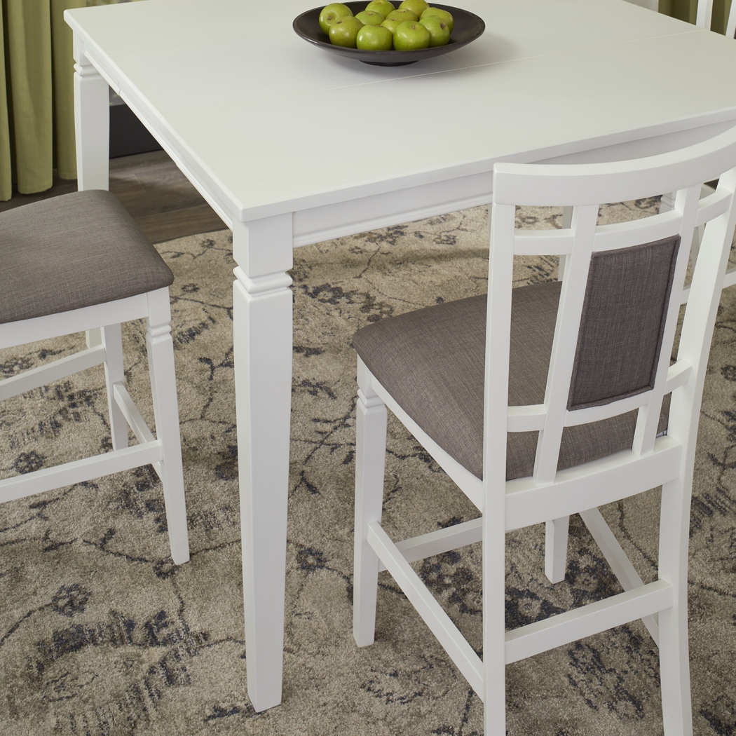 Riverdale White Square Counter Height Dining Table - Thumbnail - Image 2