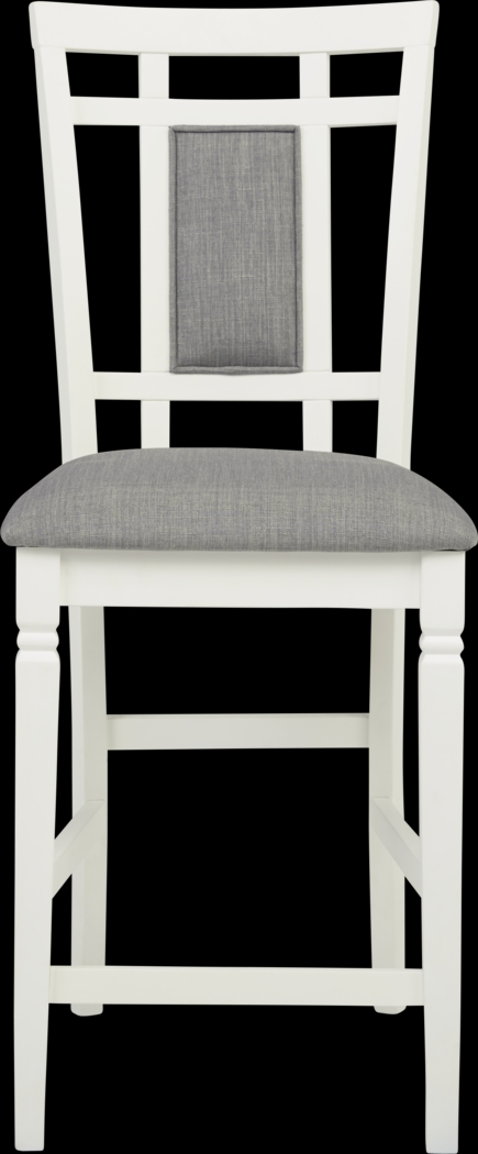 Riverdale White Upholstered Back Counter Height Stool - Thumbnail - Image 2