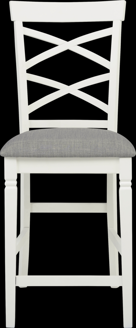 Riverdale White 5 Pc Square Counter Height Dining Room with X-Back Stools - Thumbnail - Image 6