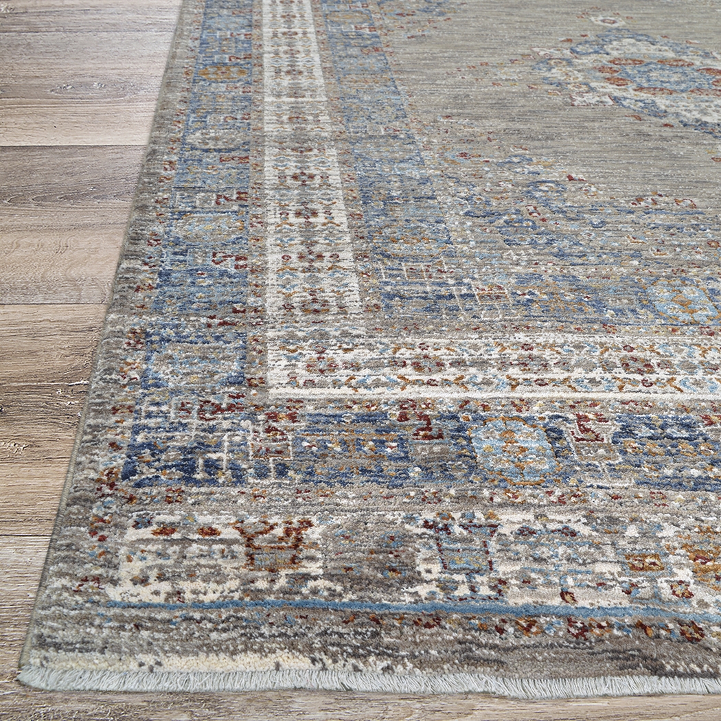 Riverdeen Blue/Brown 7'10 x 10'9 Rug - Thumbnail - Image 3