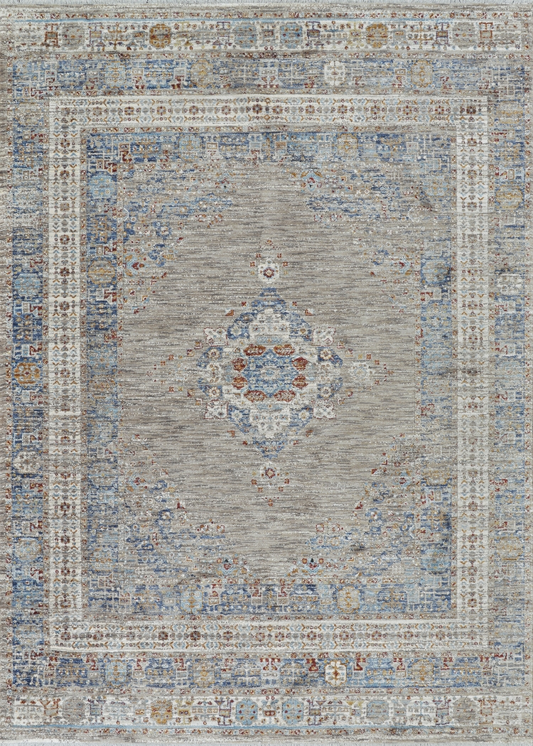 Riverdeen Blue/Brown 7'10 x 10'9 Rug - Thumbnail - Image 1