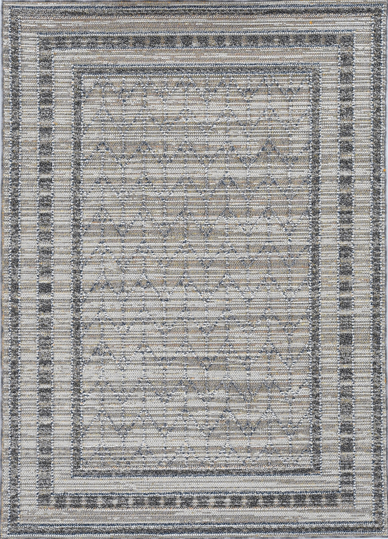Riverhaven Gray 5' x 7'6 Indoor/Outdoor Rug - Thumbnail - Image 1