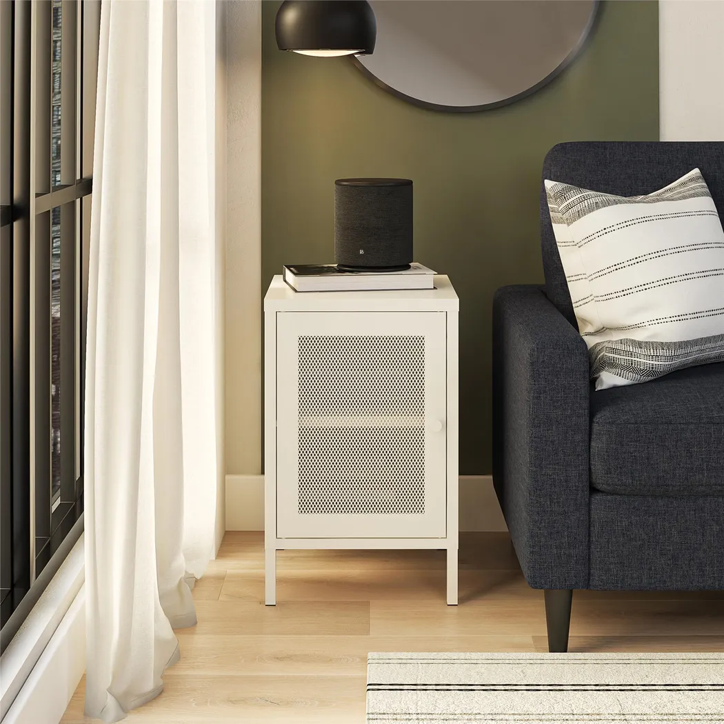 Roaris White Storage End Table - Thumbnail - Image 2