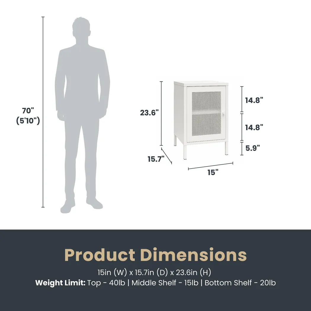 Roaris White Storage End Table - Thumbnail - Image 4