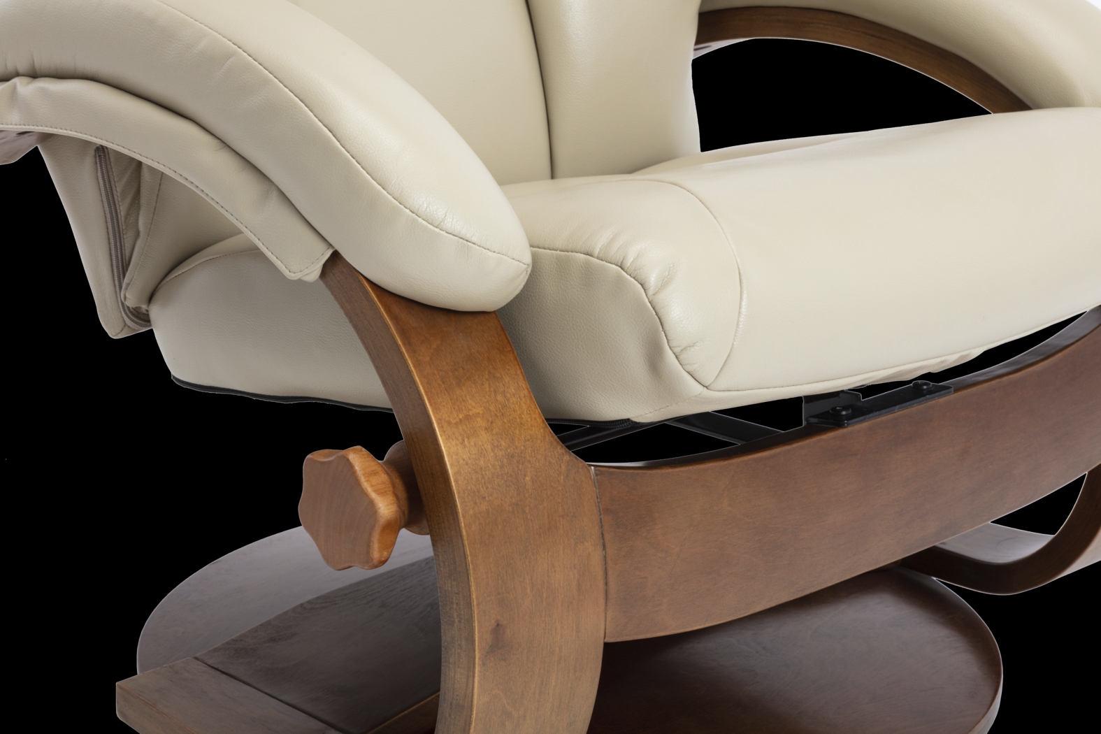 Roband Beige Recliner and Ottoman - Thumbnail - Image 3