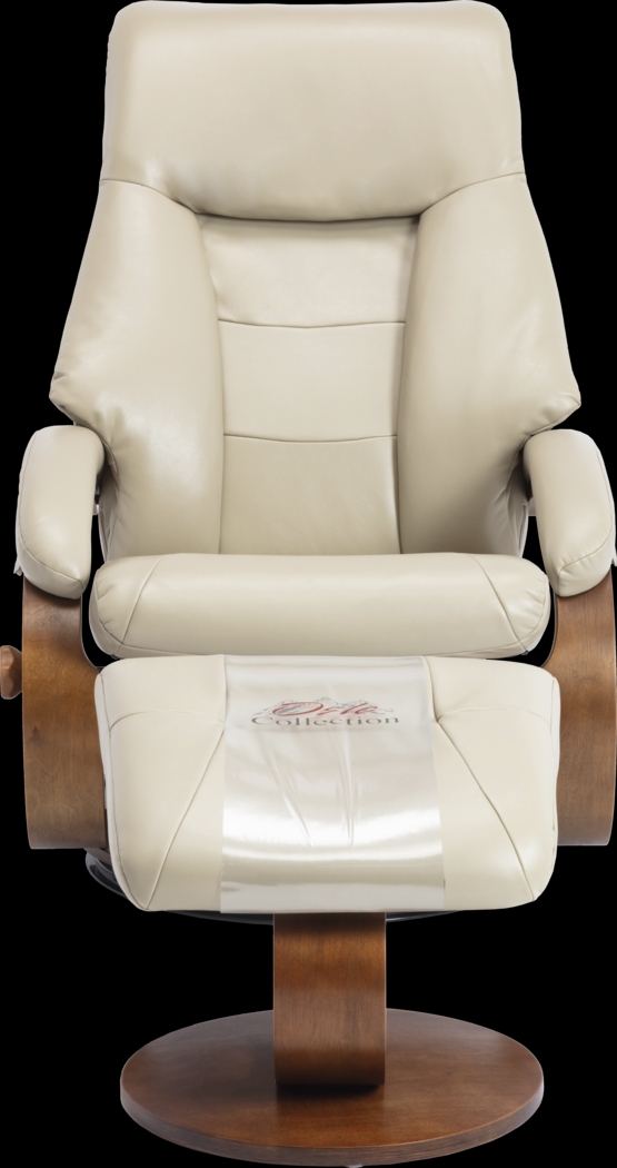 Roband Beige Recliner and Ottoman - Thumbnail - Image 4